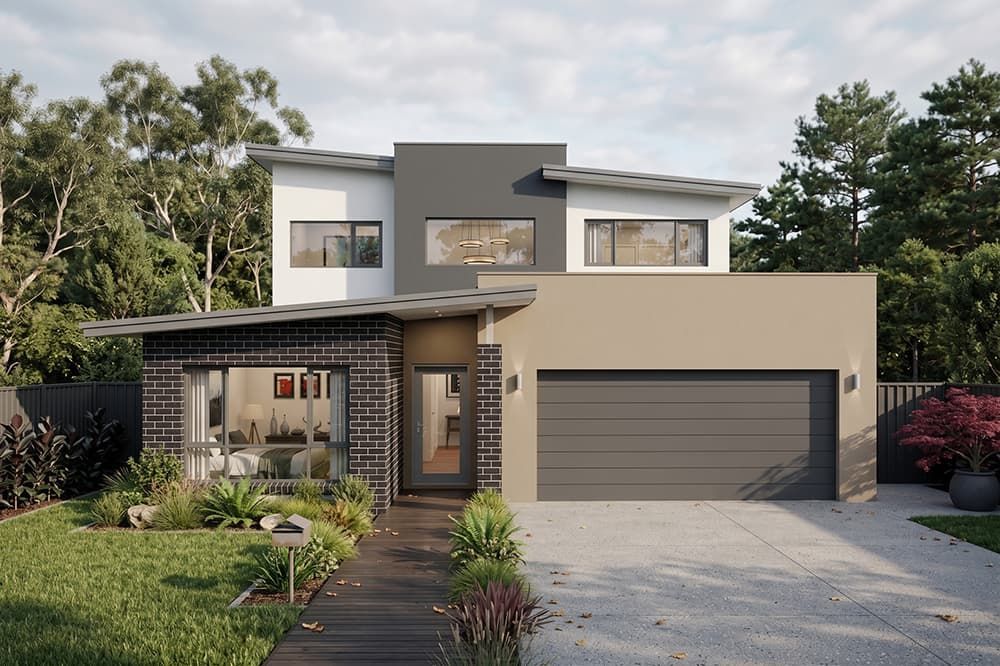 An Artist's Impression of A Modern House with A Large Garage — Evolution Building Group Dapto, NSW