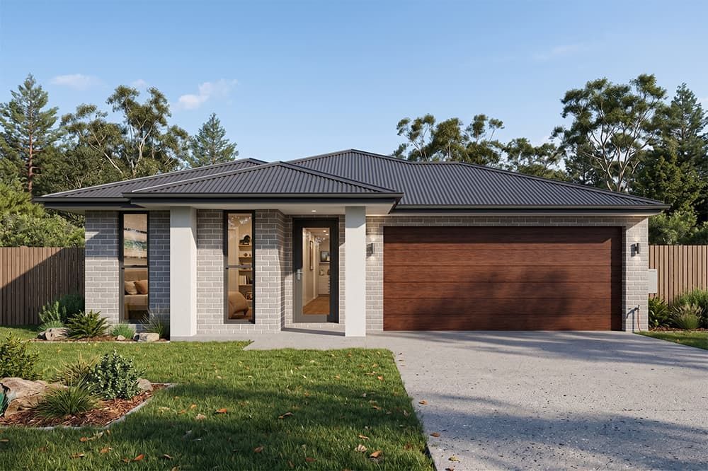 An Artist's Impression of A House with A Gray Garage Door — Evolution Building Group Dapto, NSW