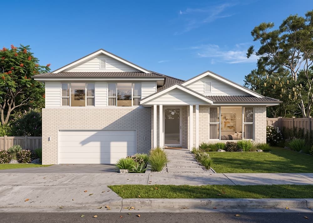 An Artist S Impression of A Modern House with A Black Garage Door — Evolution Building Group Dapto, NSW