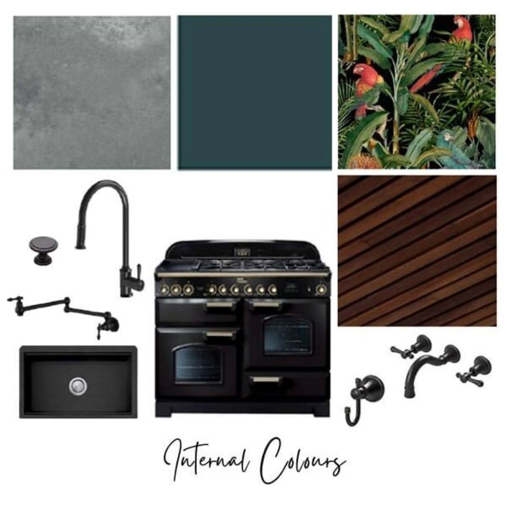 A Kitchen with A Black Stove and A Black Sink — Evolution Building Group Dapto, NSW