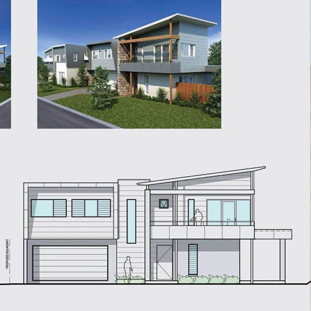 An Architectural Drawing of A House with A Balcony — Evolution Building Group Dapto, NSW