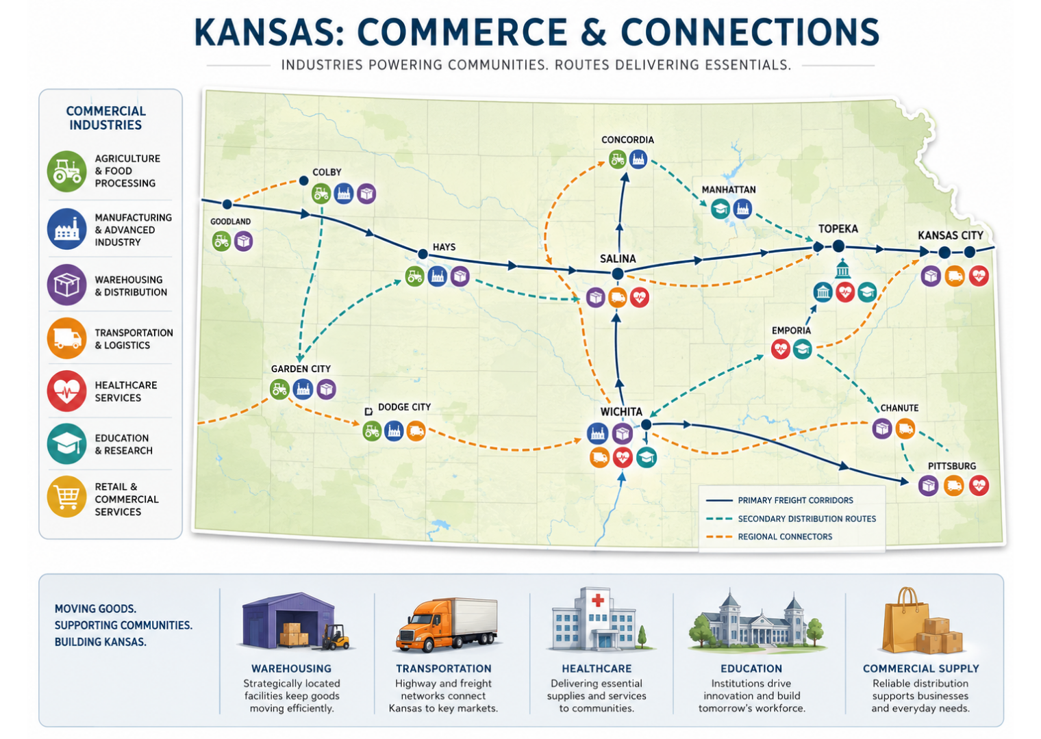 cleaning products distributor Kansas service area map
