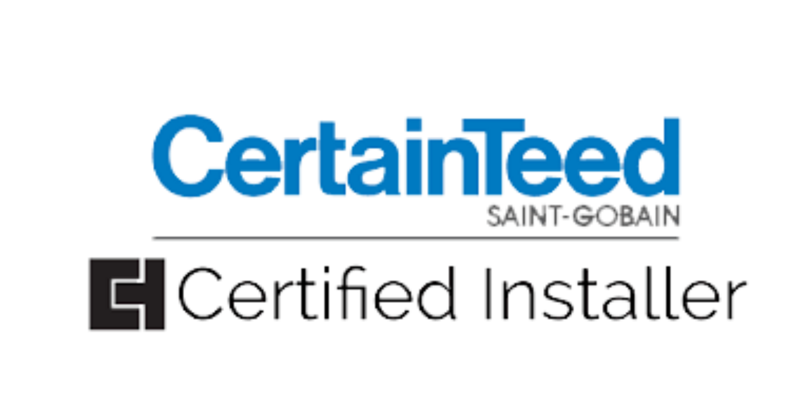 CertainTeed Certified Installer logo: blue text 