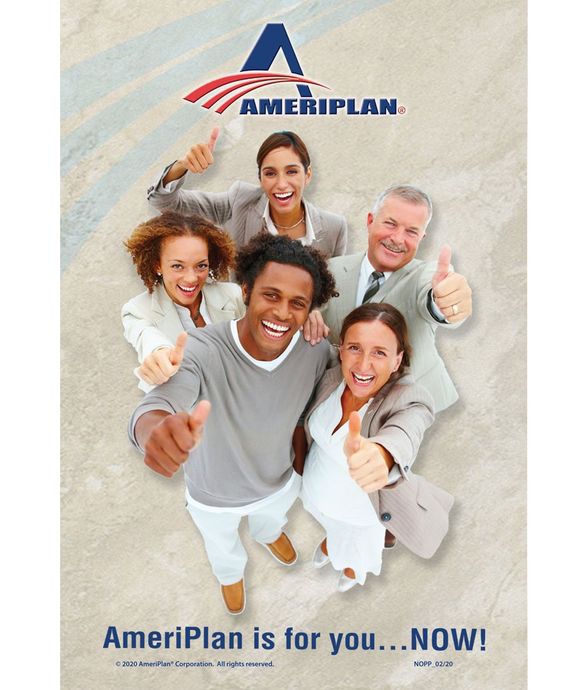 AmeriPlan logo above smiling people giving thumbs up, with “AmeriPlan is for you... NOW!” text below