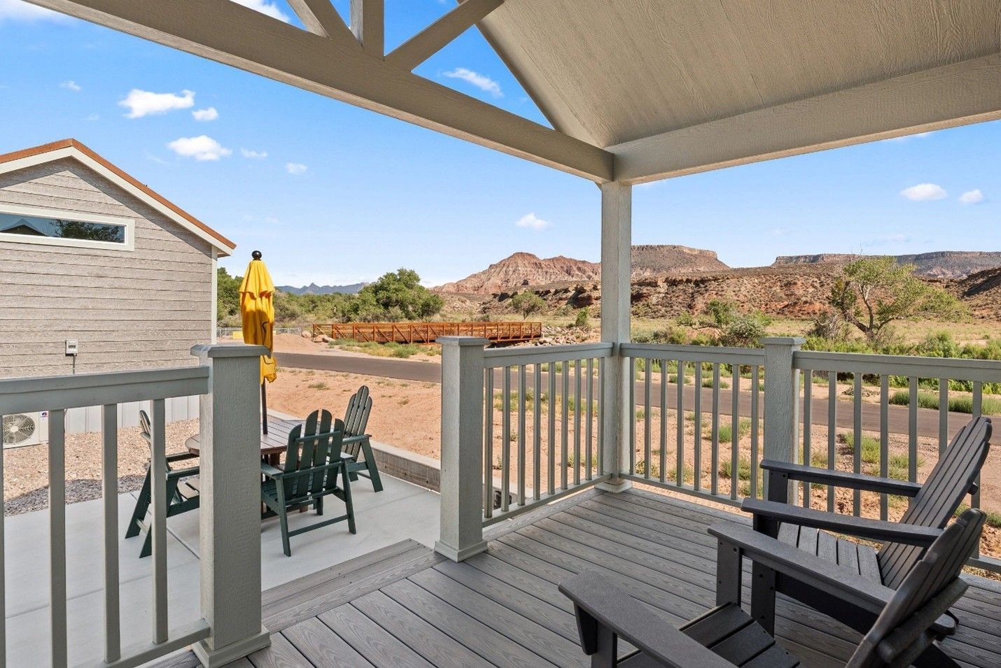 Zion Vacation Village luxury king cabin porch and view