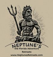 A logo for neptune 's old florida adventure retreats