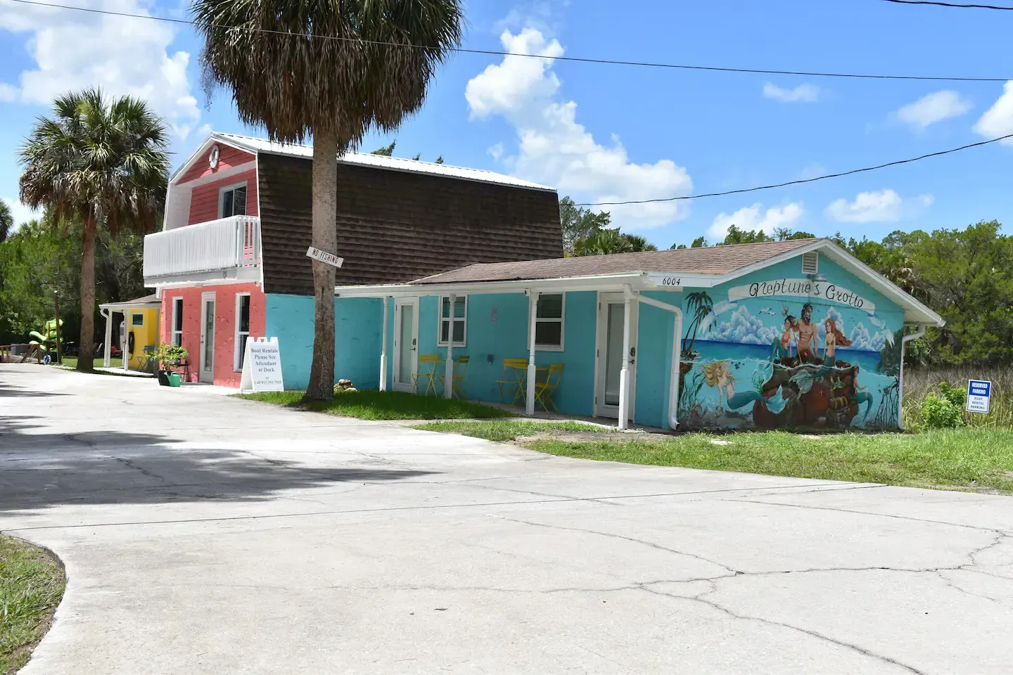A house with a painting on the side of it