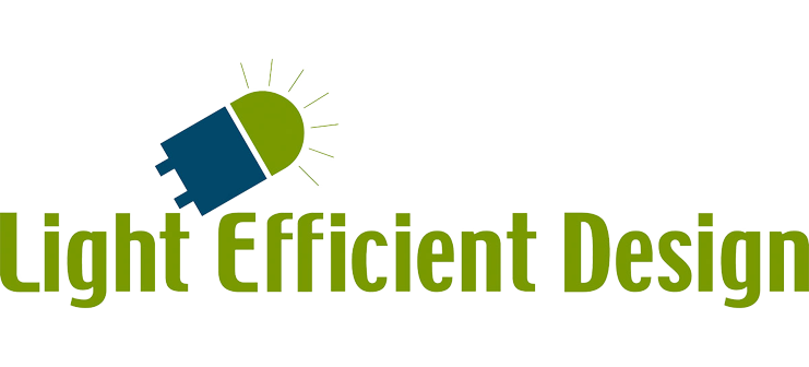 A logo for light efficient design with a light bulb on it.