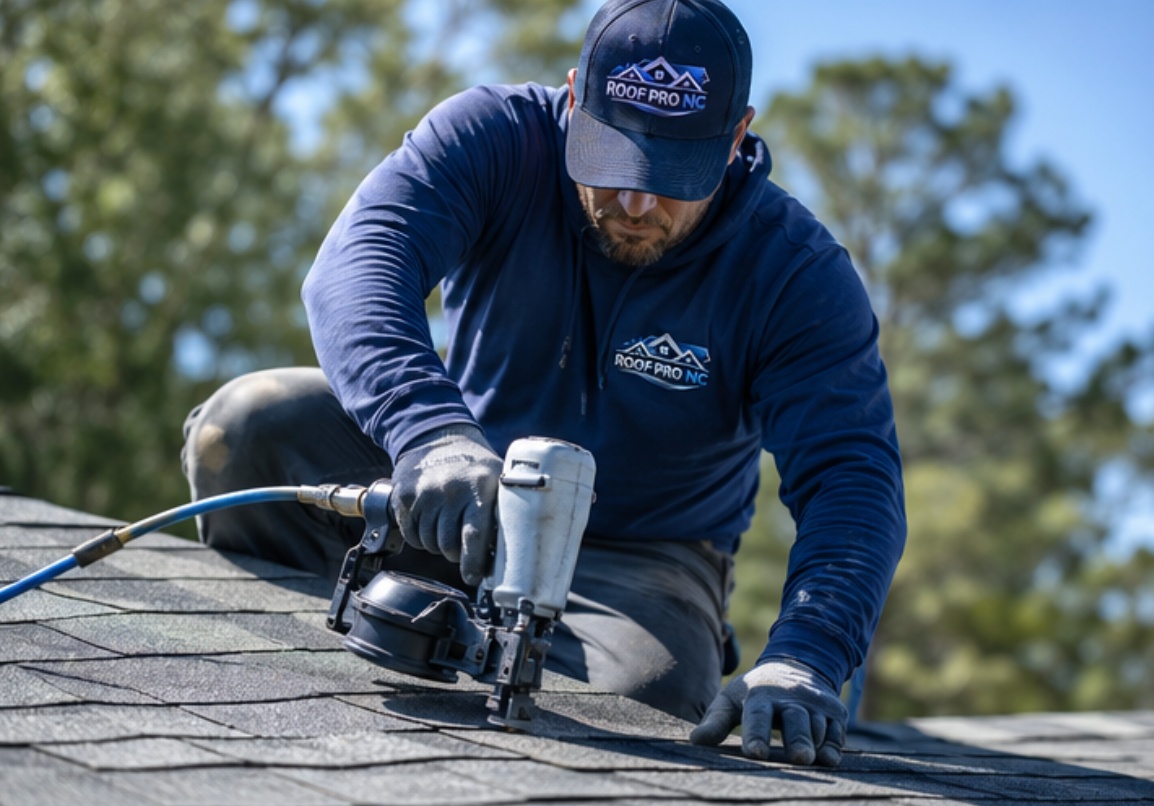 Roof Pro NC resolving roof leaks and shingle damage in New Bern, NC
