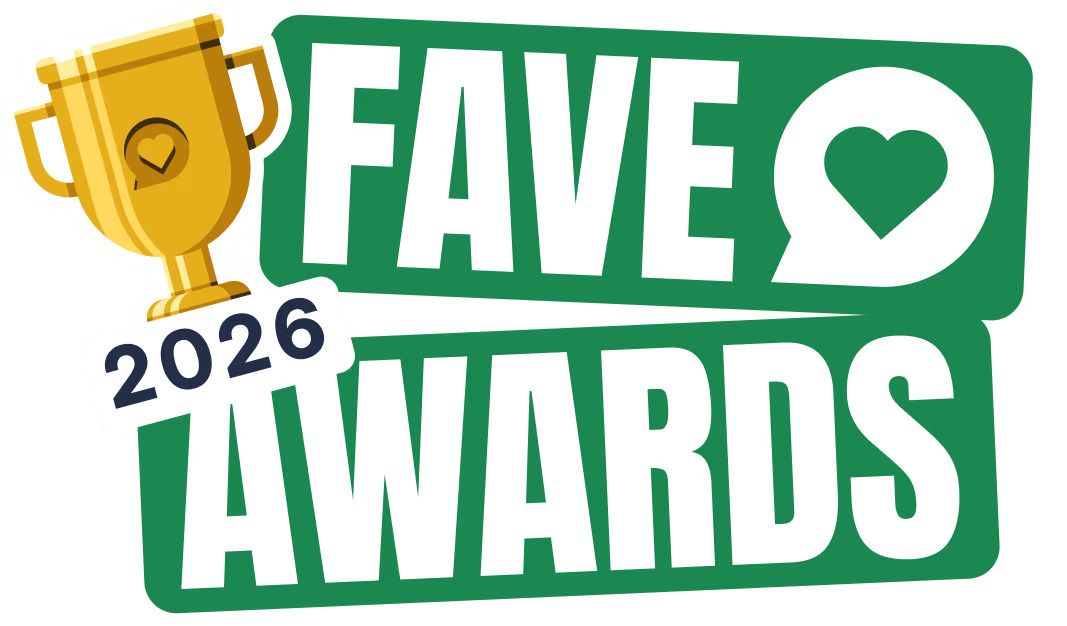A green and gold circular badge that reads: Nextdoor Neighborhood Favorite 2019 Winner.