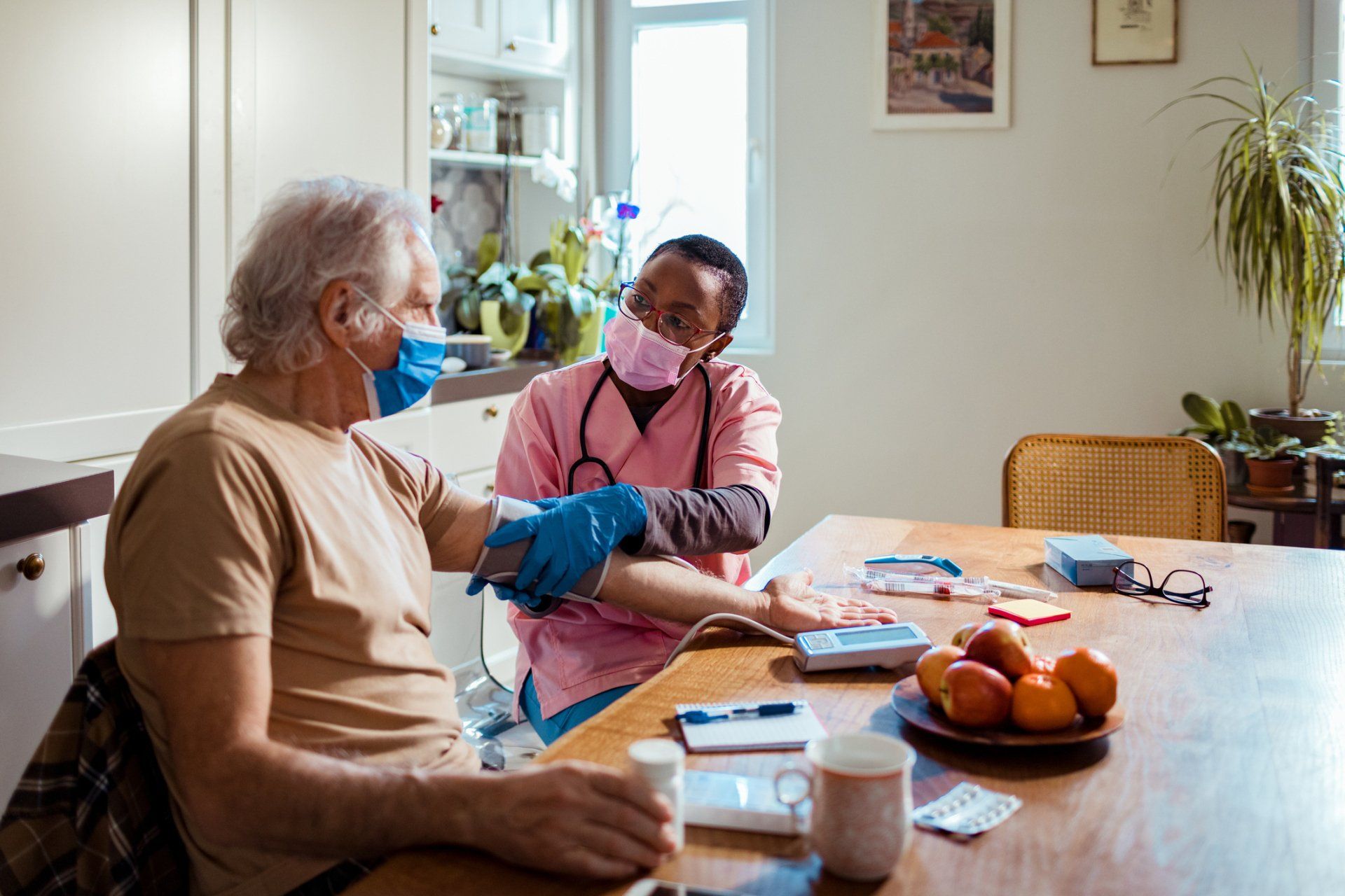 Man Checking A Patient — Fremont, CA — Kairos Home Care LLC