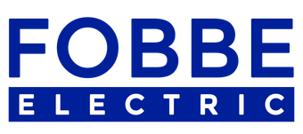 The logo for fobbe electric is blue and white on a white background.