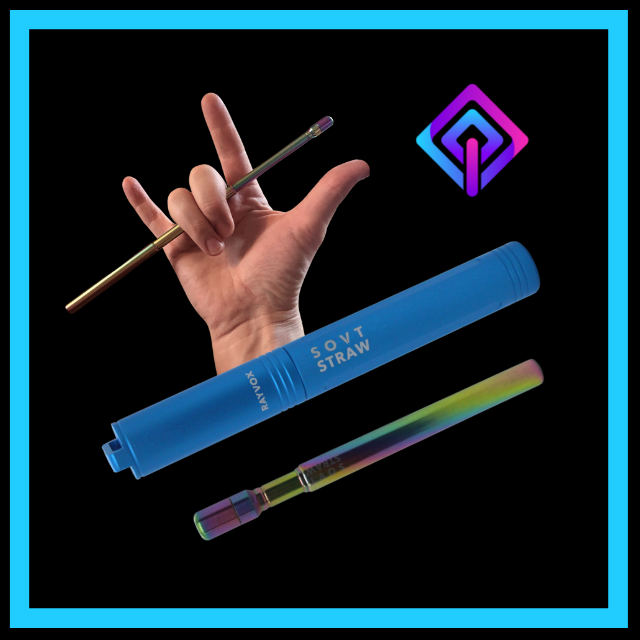 A hand holding a straw next to a soft straw
