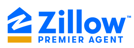 A zillow premier agent logo on a white background