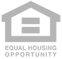 The logo for equal housing opportunity shows a house with two equal bars inside of it.