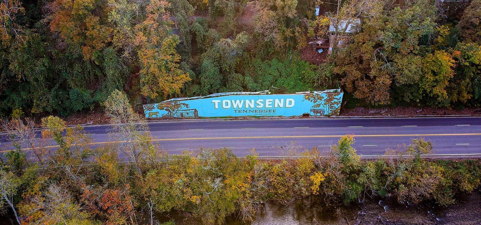 A blue sign reading 