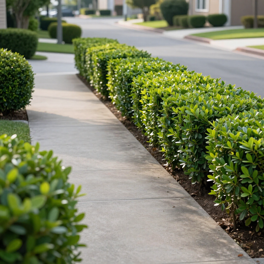 Neat hedges and a clean path eco friendly