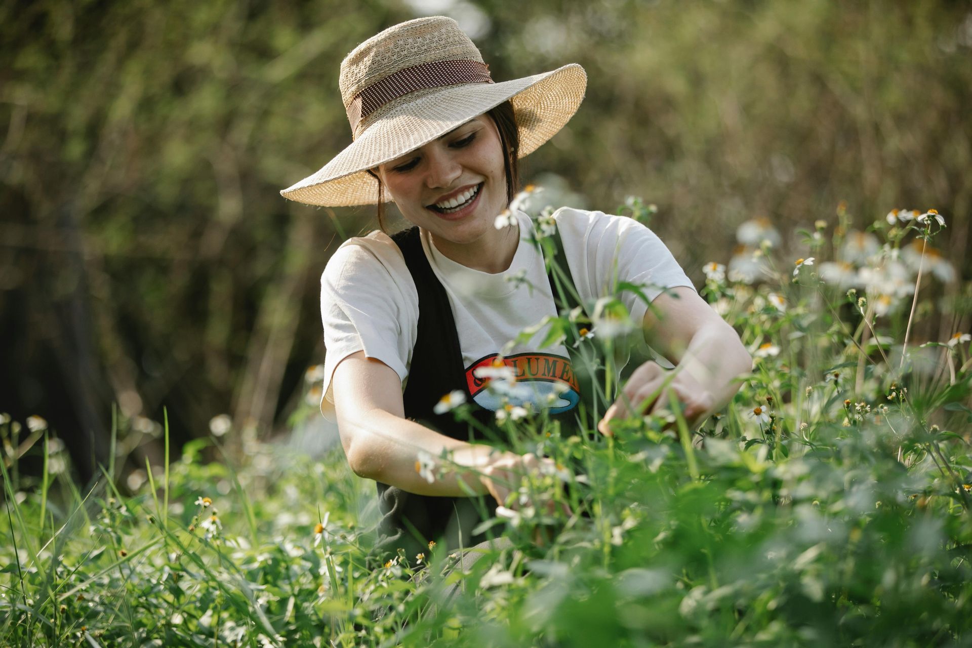 Happy female gardener approachable and friendly