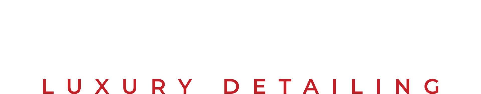 A logo for luxury detailing with red letters on a white background.