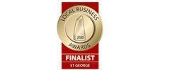 Local Business Awards finalist badge, red and gold, St George 2020