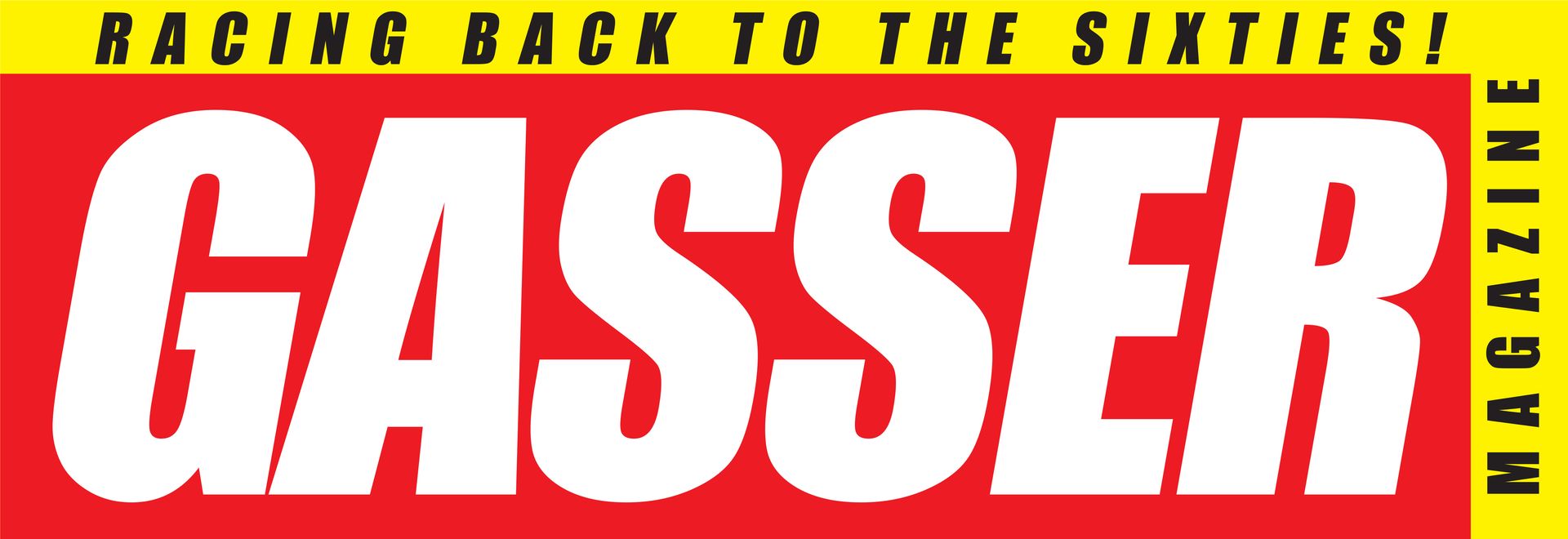 A red sign that says racing back to the sixties