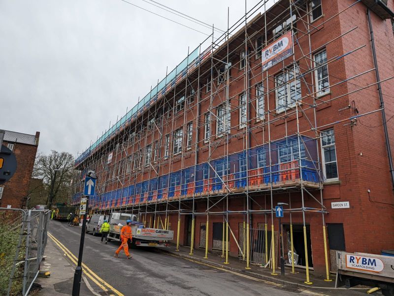Edge protection and full wrap scaffold installation
