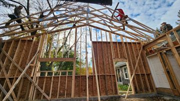 Heinen Contracting crew building a garage in the Twin Cities MN