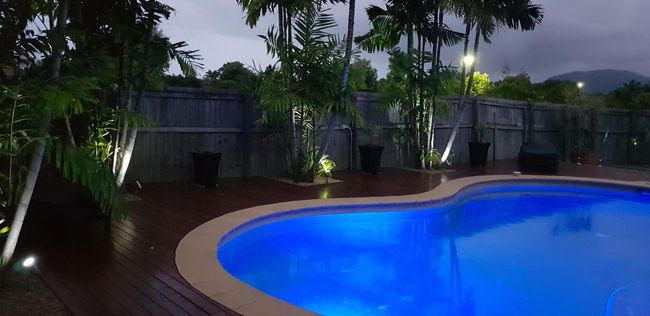 New decking with Kwila decking boards, mew fencing and lighting installed