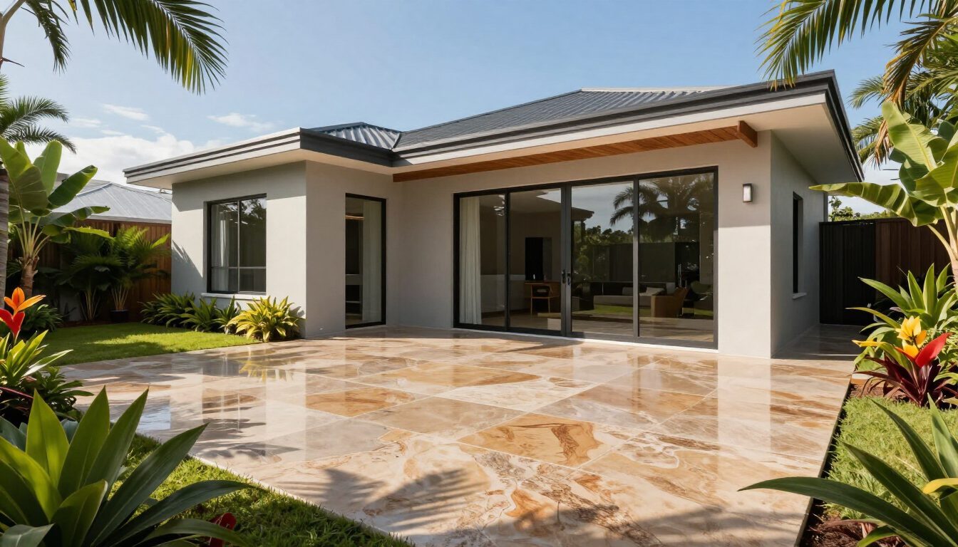 Modern concrete patio in Cairns