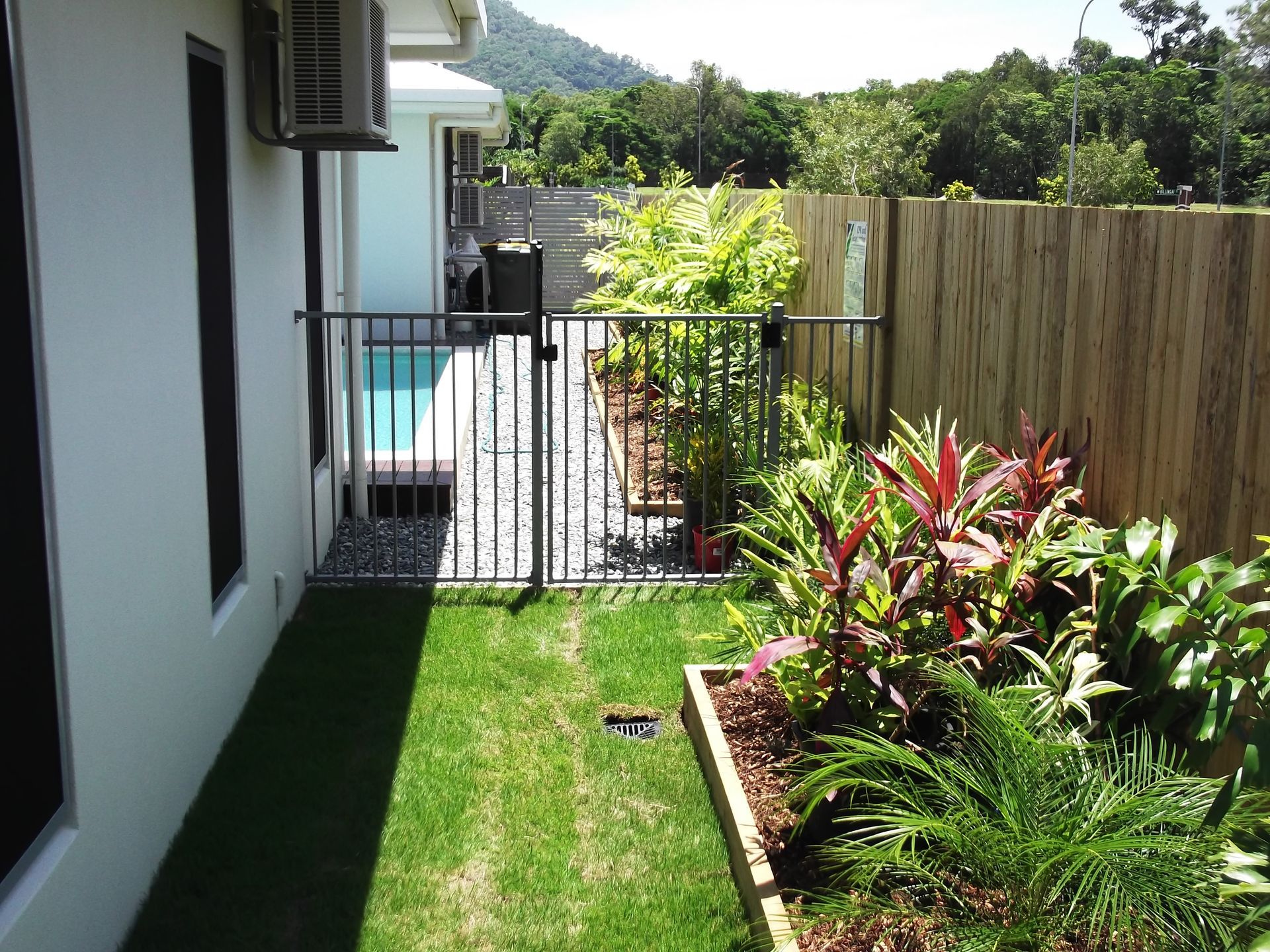 New turf and planting installed