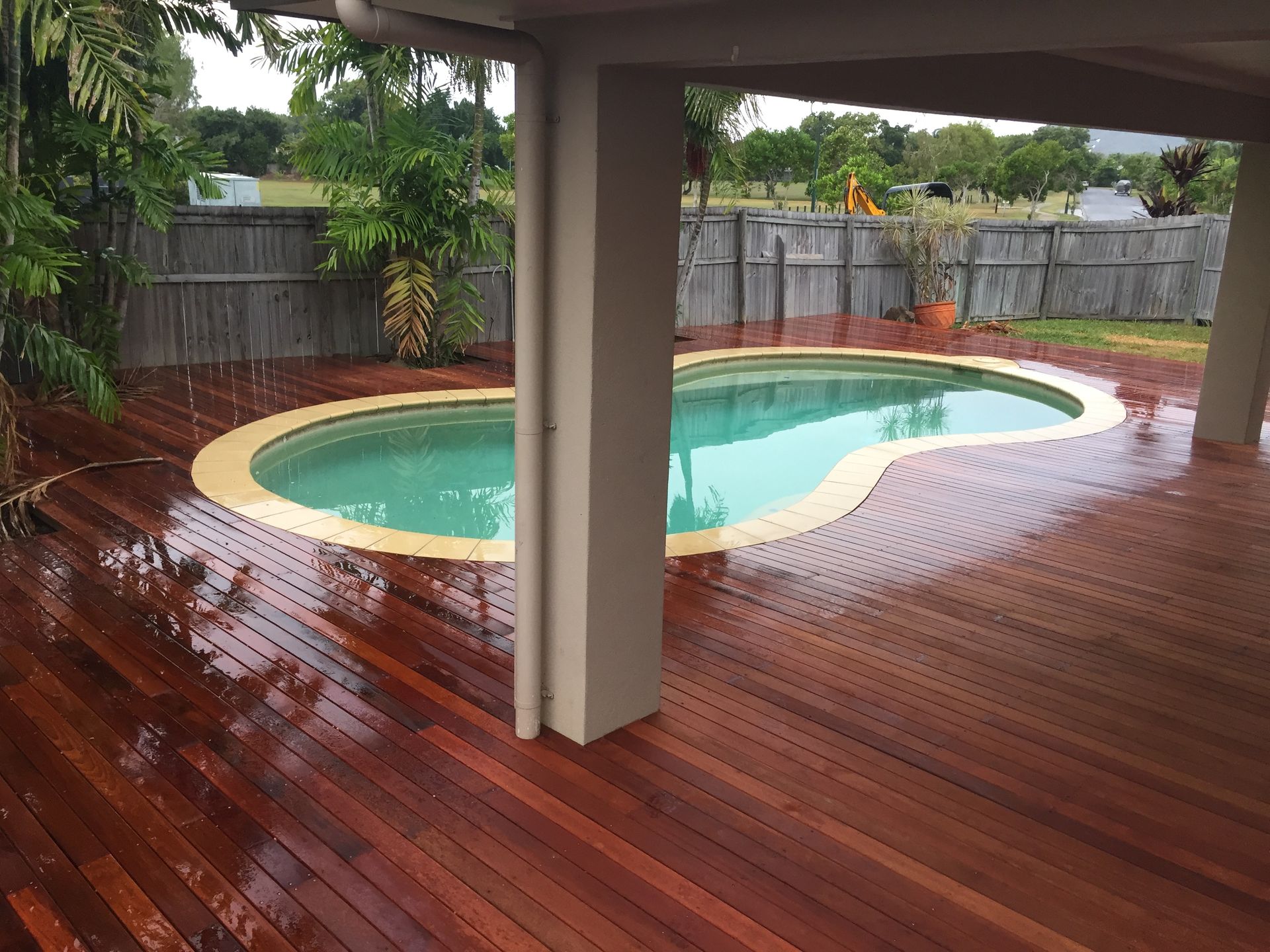 New decking installed with Kwila decking boards