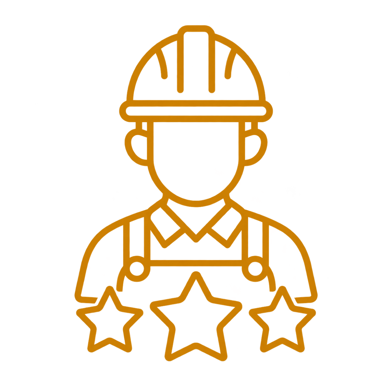 Experienced contractor with three stars representing trusted expertise