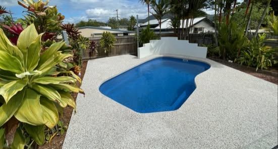 Concrete garden walkway in an outdoor area