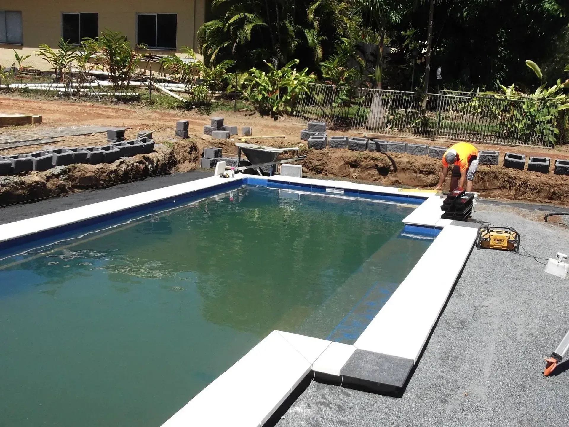 Pool coping and concrete surround in Cairns