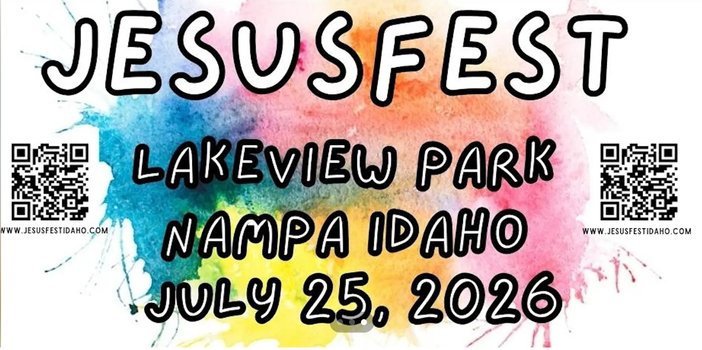 An advertisement for community partnerships shows an aerial view of a festival
