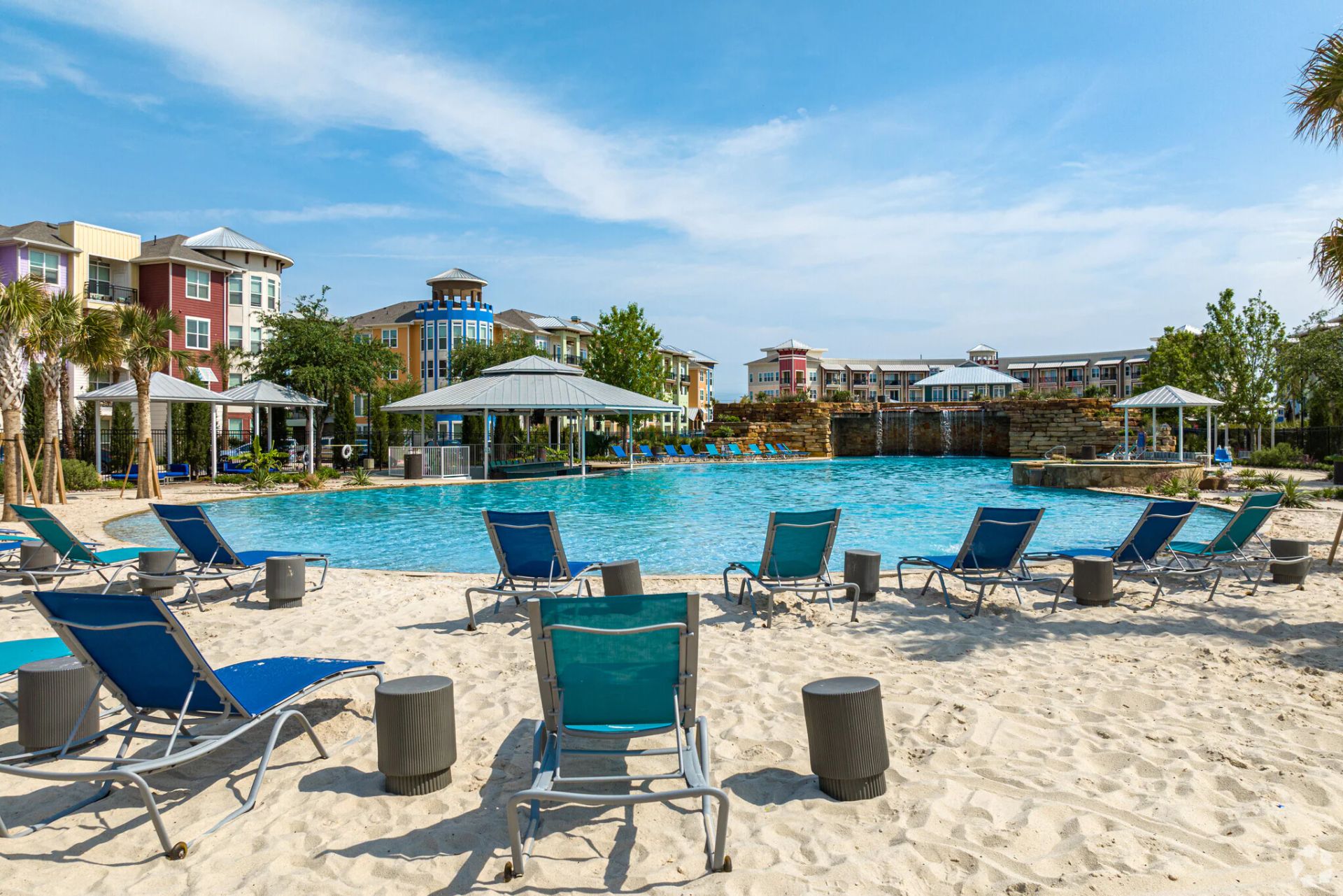 Hebron 121 Station resort pool with sand beach entry - Lewisville, TX