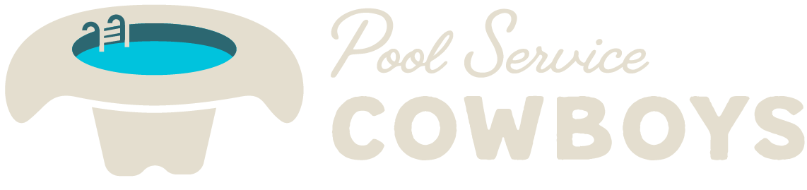 Logo with cowboy hat containing pool water;