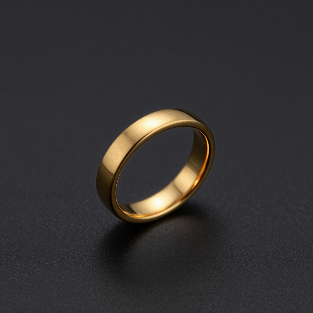 Anillo de oro sobre un fondo oscuro