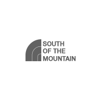 Logo: Grey arc shape with three segments,