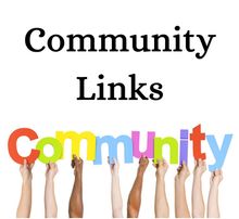 Image with hands forming the letters community links.