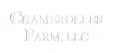 A logo for chamberlain 's farm llc on a white background.
