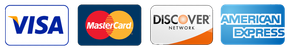 We accept Visa, Mastercard, Discover & American Express