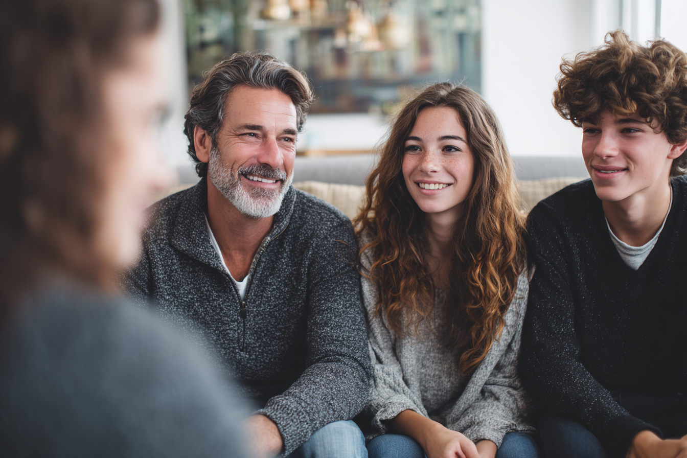 Family consulting with a child support attorney at Crouss Law in Easthampton, MA