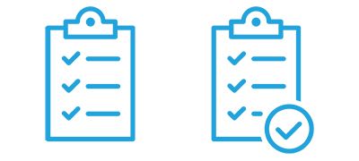 A clipboard with a checklist and a check mark on it.