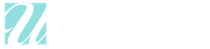 A blue and white logo on a white background.
