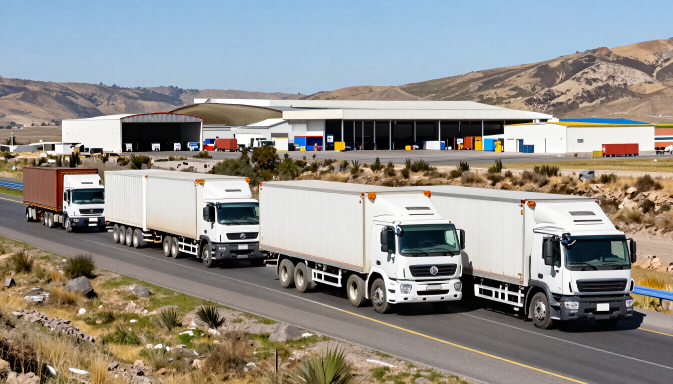 Flota de transporte de carga con camiones para distintos tipos de mercancía en Perú