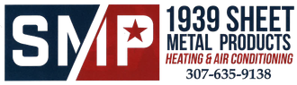 SMP logo with black-and-white stripes and text: “1939 Sheet Metal Products, LLC” and phone 307-635-9138