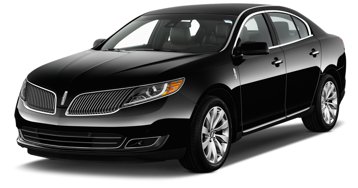 A black lincoln continental is shown on a white background.