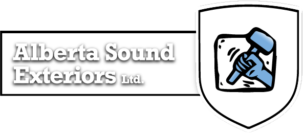 Logo: text "Alberta Sound Exteriors Ltd" and a shield with a hand holding a hammer.