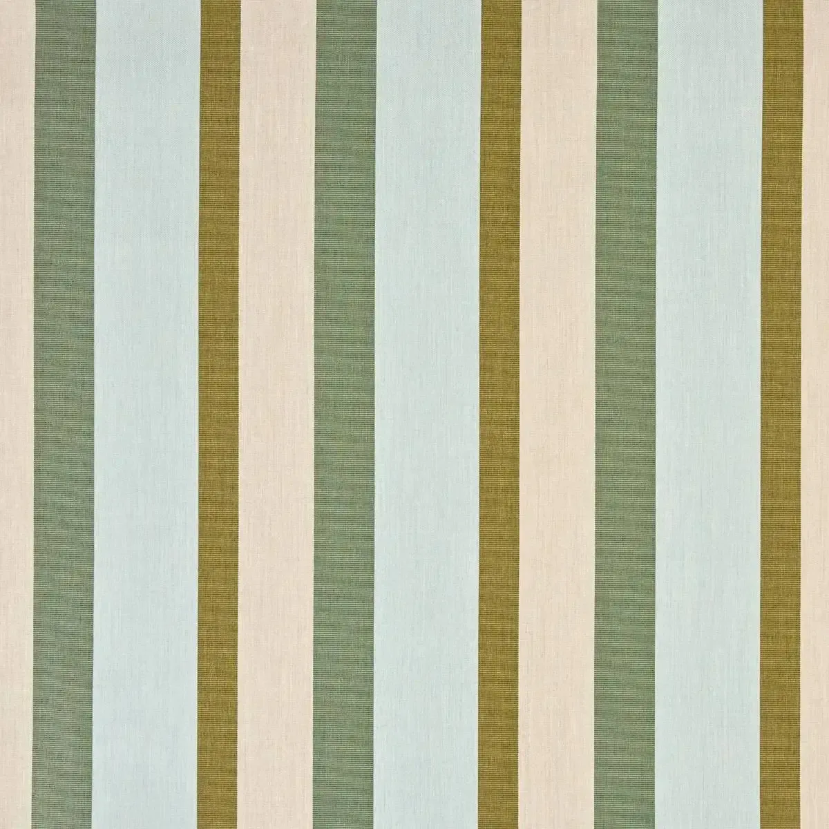 A close up of a green and off white striped fabric.
